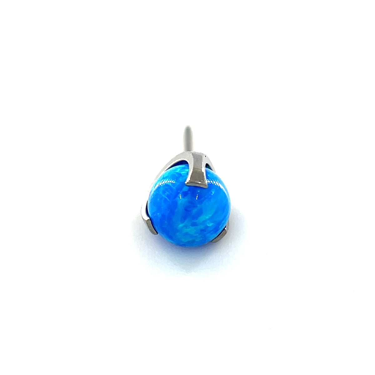 NeoMetal Capri Blue Opal Gem Orb Barbell