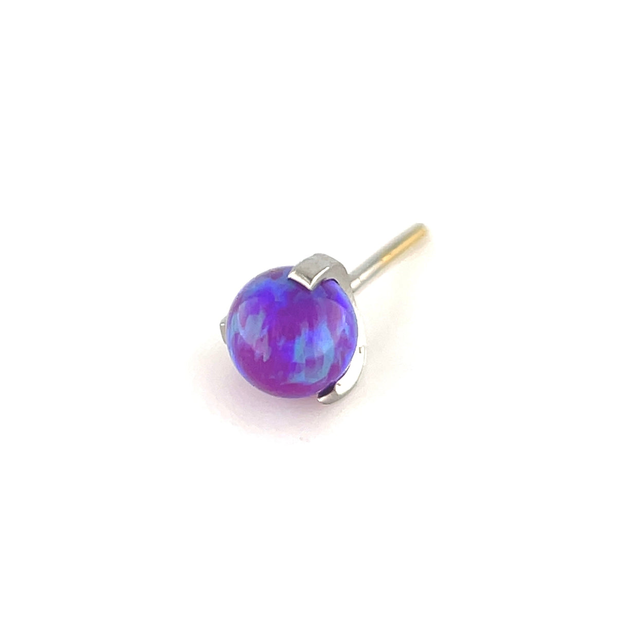 NeoMetal Titanium Prong Set Purple Opal Orb Threadless