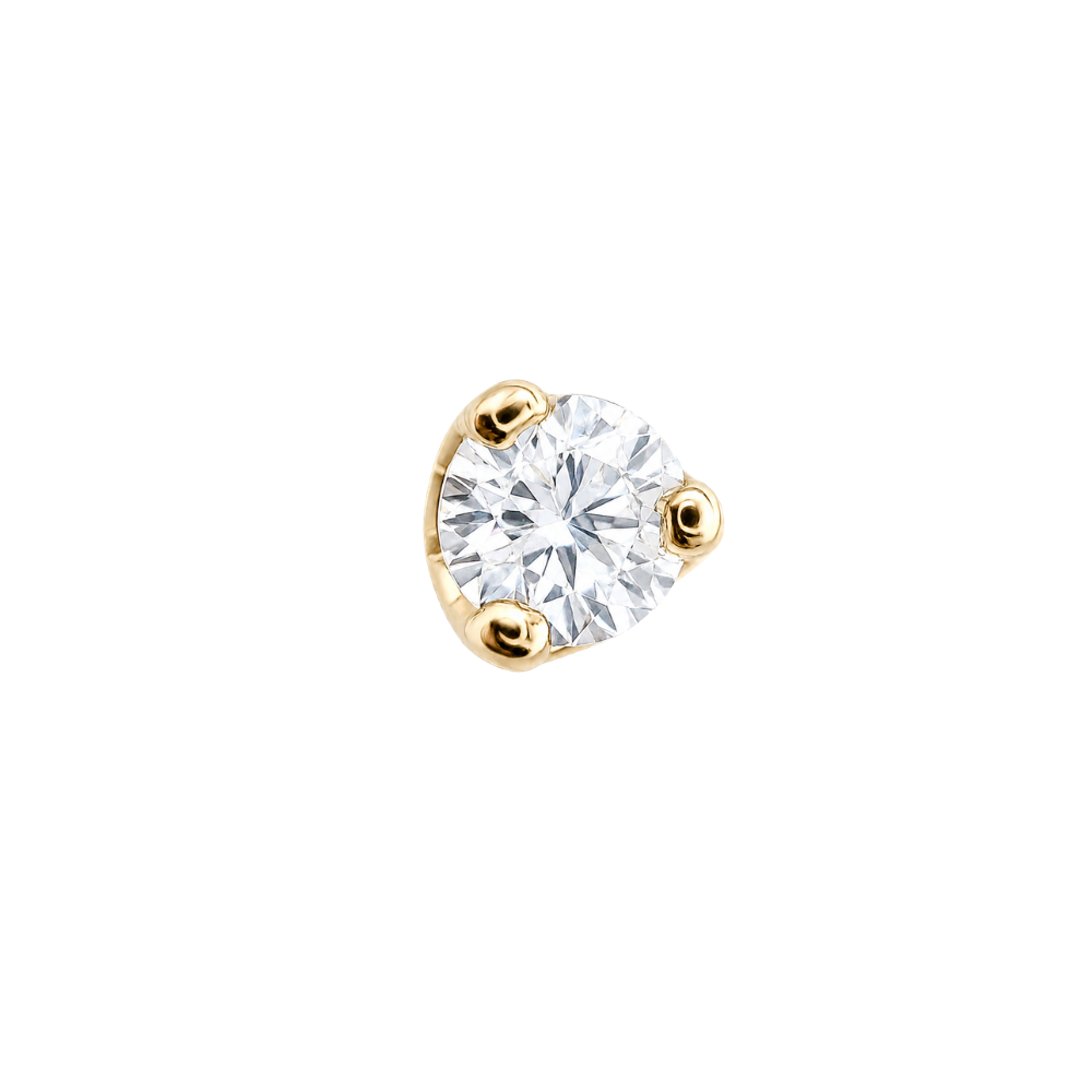 Industrial Strength 14ct Gold Prong Set Diamond End THREADLESS