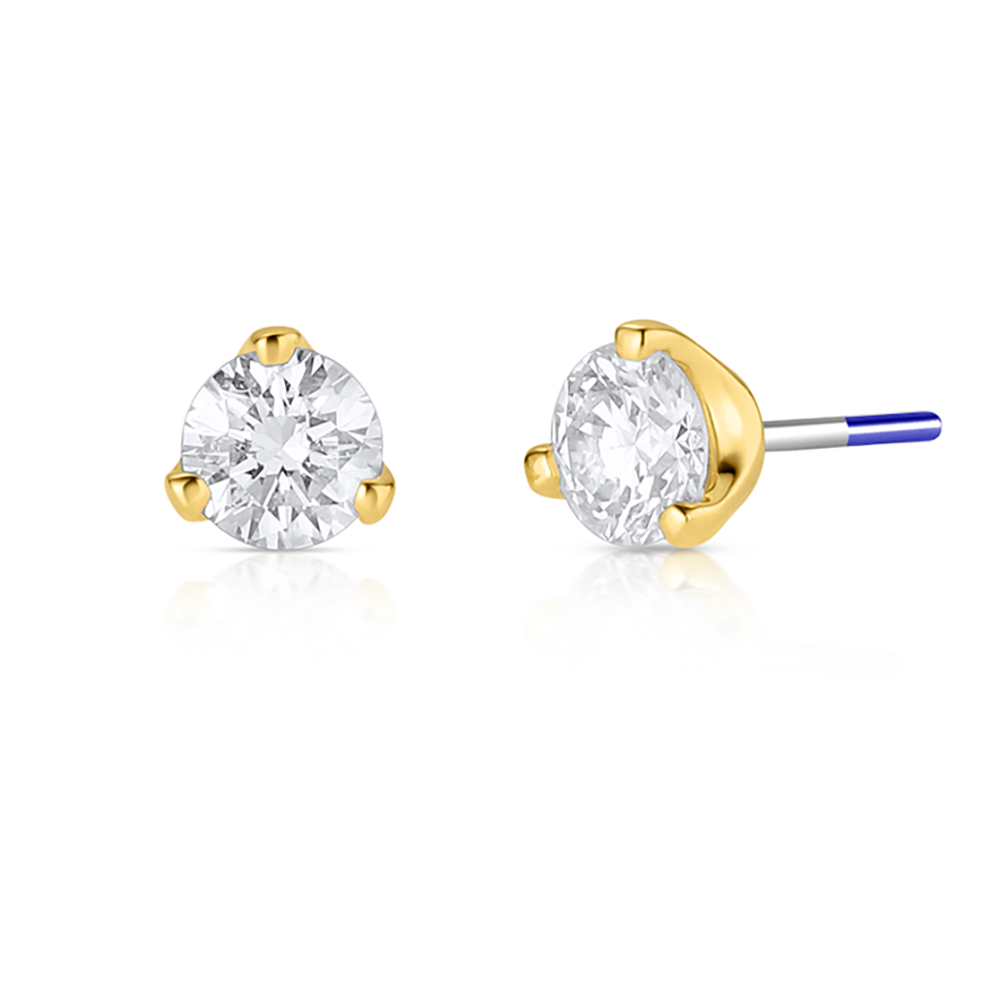 Industrial Strength 18ct Gold 3 Prong Set Genuine Gemstone End