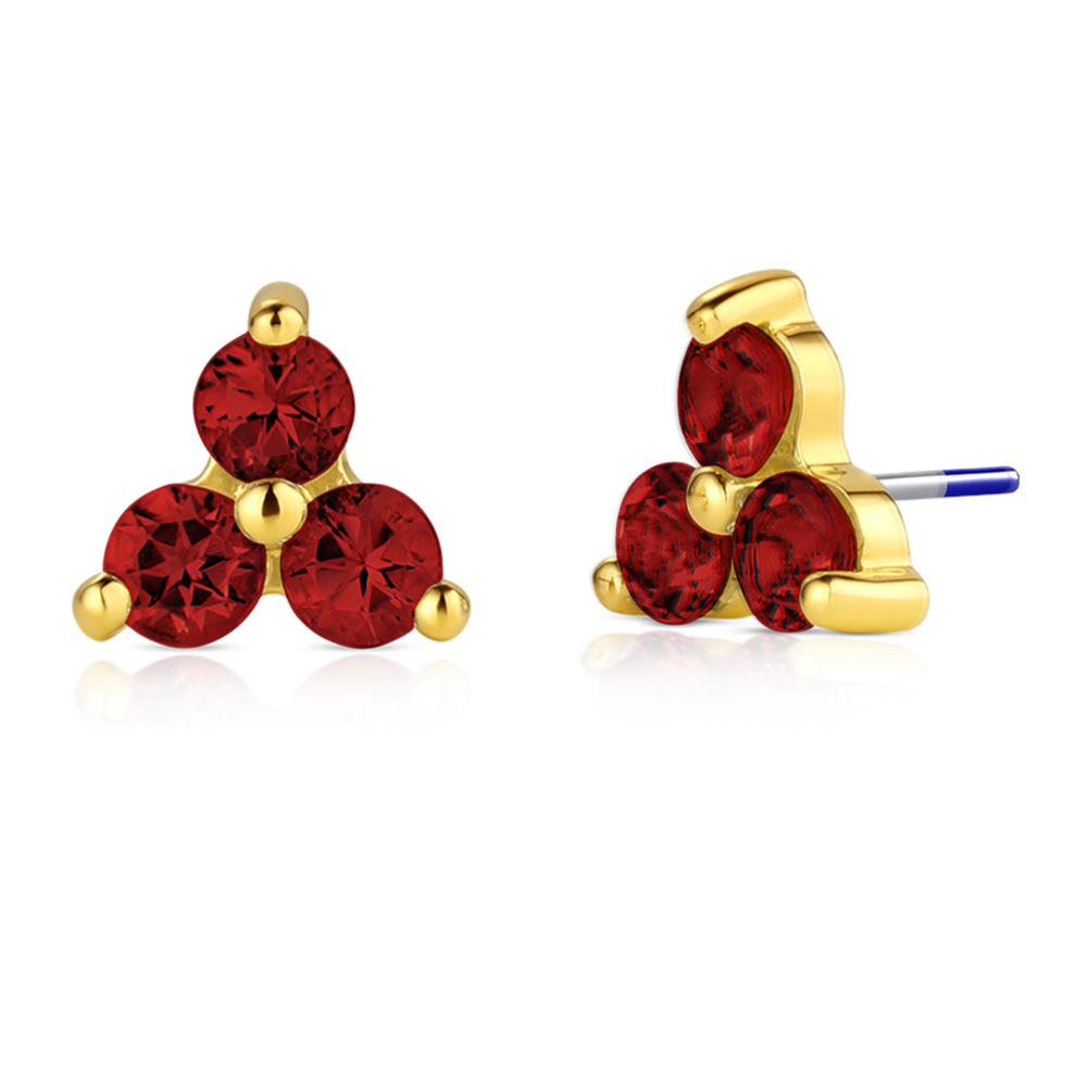 Industrial Strength 18ct Gold Menage a Trois Genuine Gemstone End