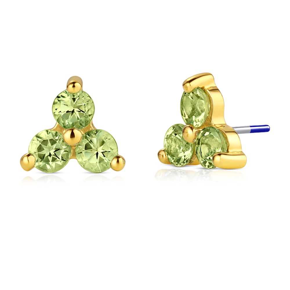 Industrial Strength 18ct Gold Menage a Trois Genuine Gemstone End