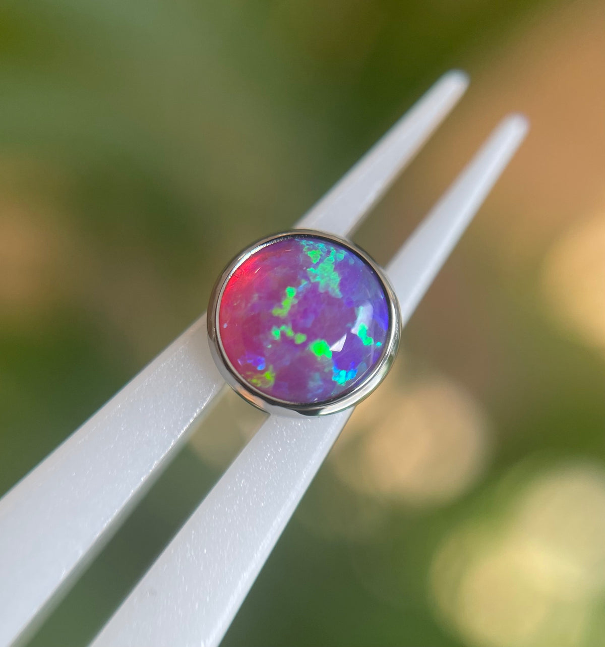 Industrial Strength Titanium Opal Cabochon End