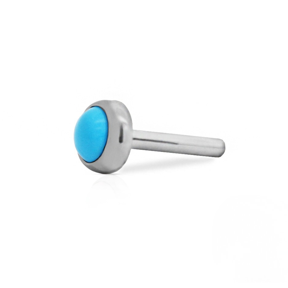 Industrial Strength Titanium Natural Cabochon Gem Straight Barbell