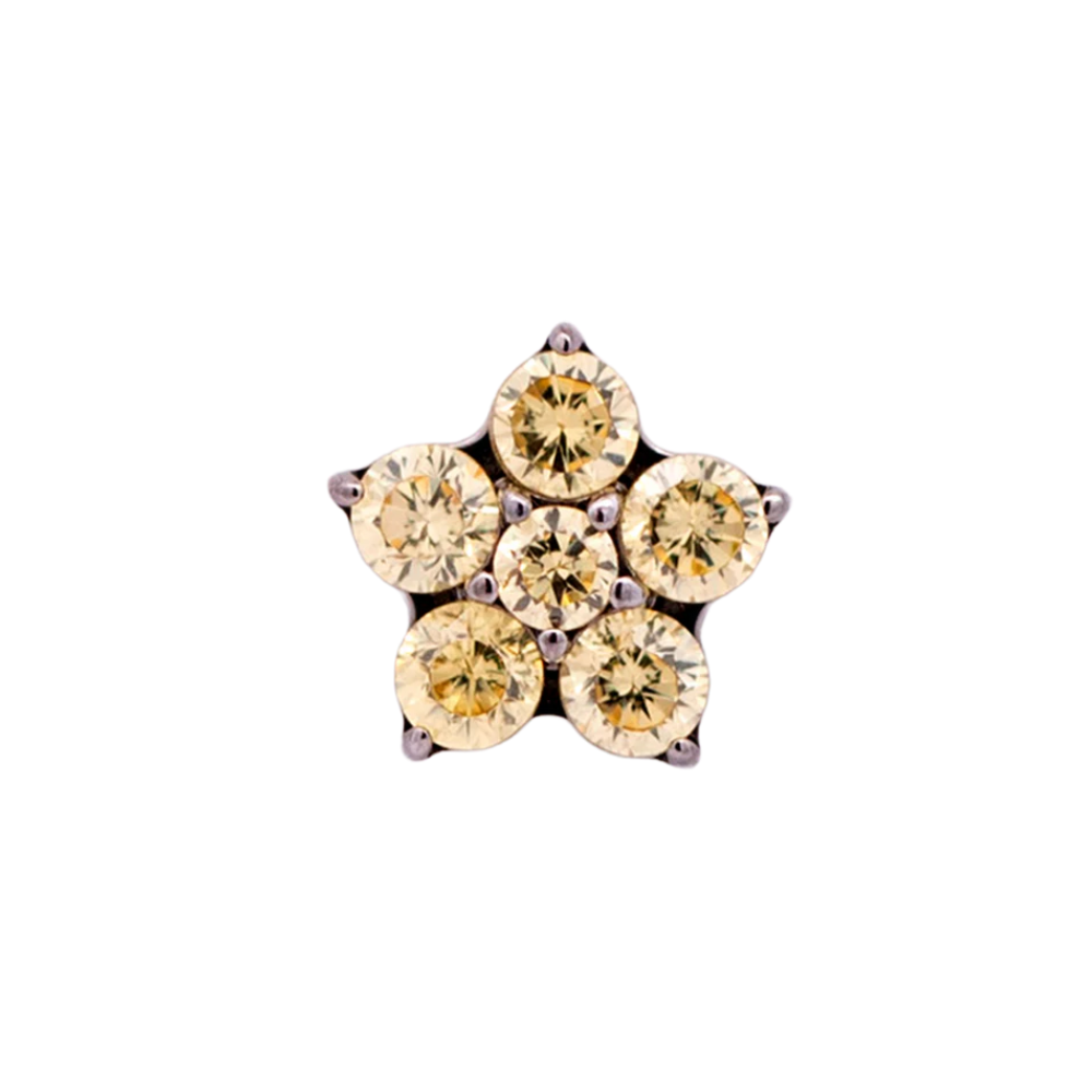 Junipurr Titanium CZ 5 Petal Flower Threadless End