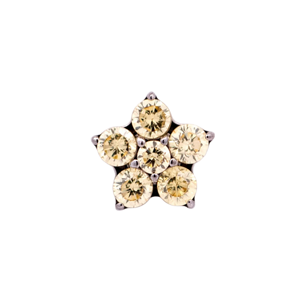 Junipurr Titanium CZ 5 Petal Flower Threadless End