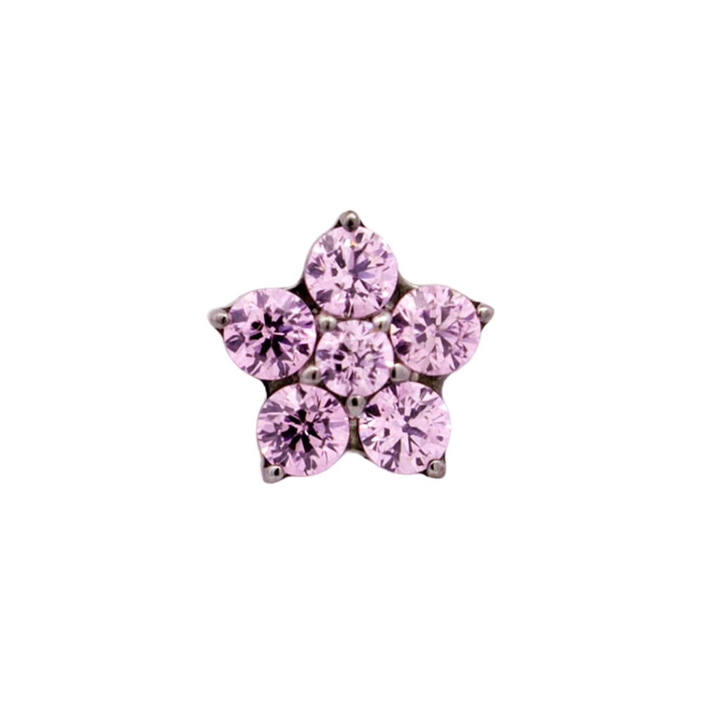 Junipurr Titanium CZ 5 Petal Flower Threadless End