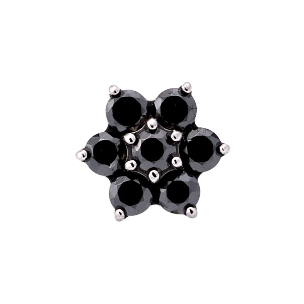Junipurr Titanium CZ 6 Petal Flower Threadless End