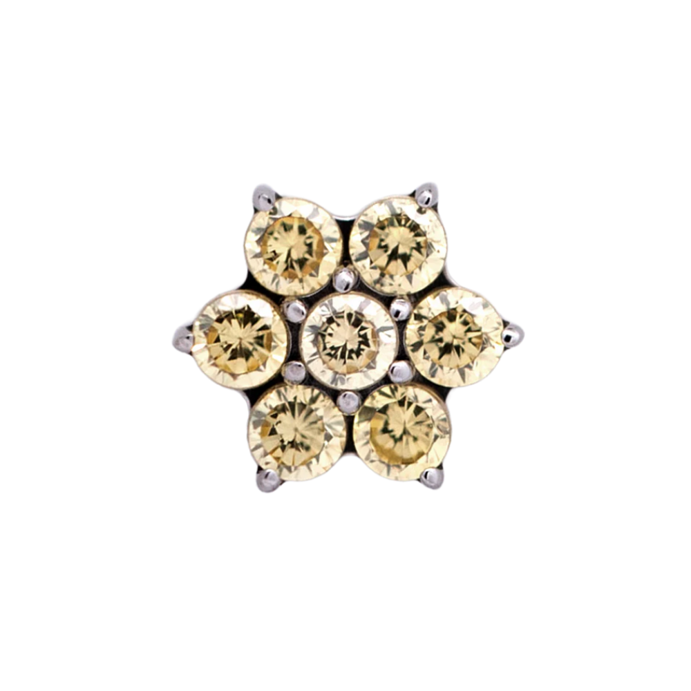 Junipurr Titanium CZ 6 Petal Flower Threadless End