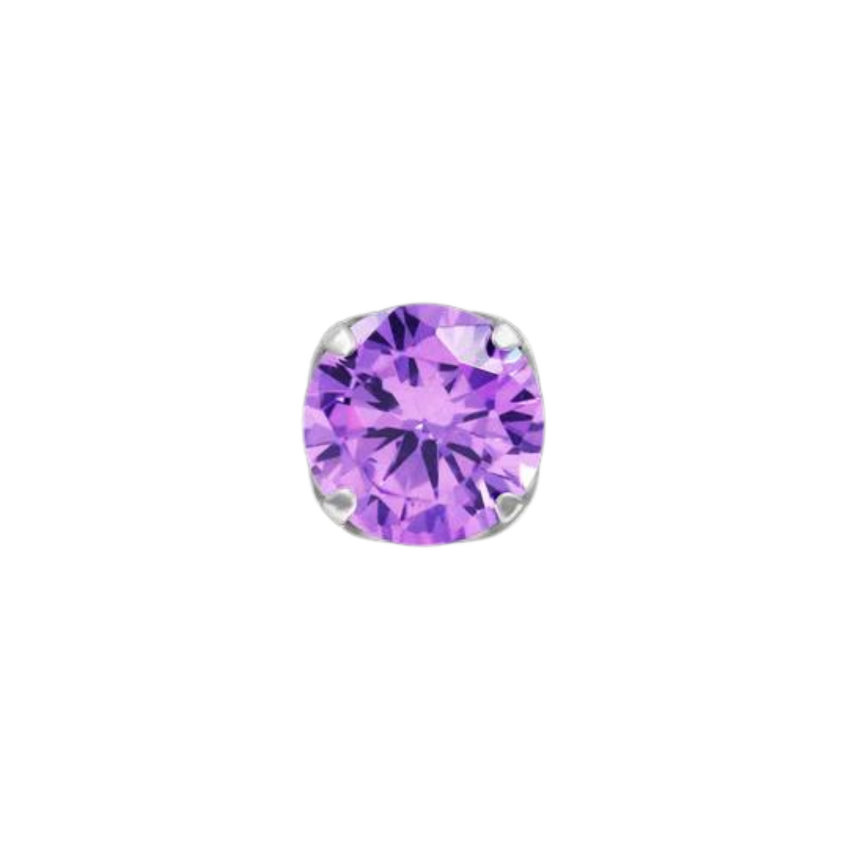 Junipurr Titanium Amethyst CZ Prong Set End THREADLESS