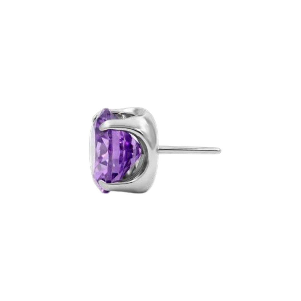 Junipurr Titanium Amethyst CZ Prong Set End THREADLESS