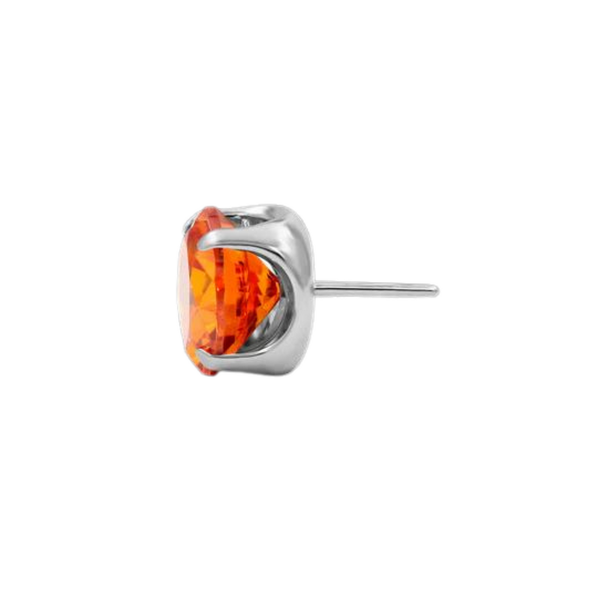 Junipurr Titanium Orange CZ Prong Set End THREADLESS