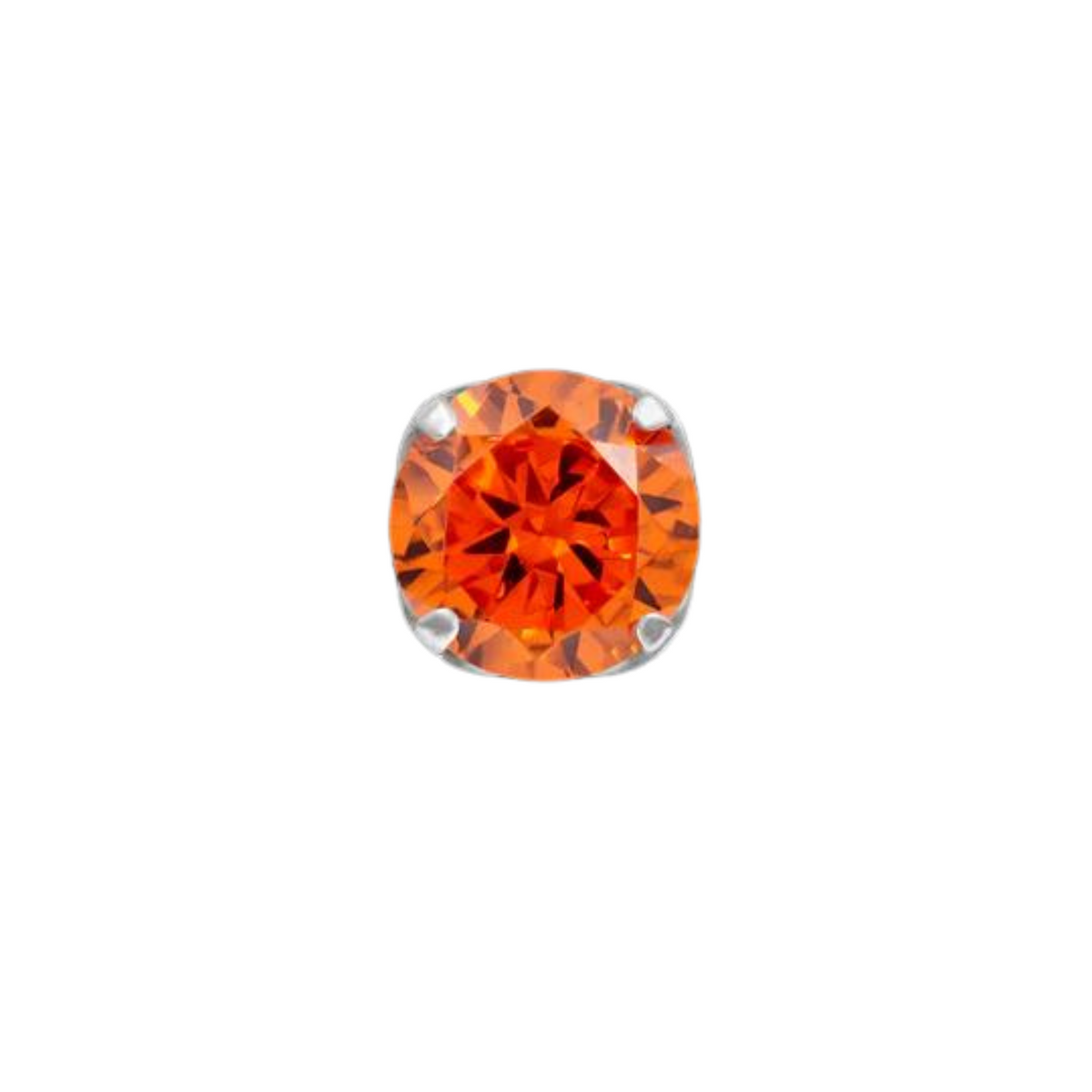 Junipurr Titanium Orange CZ Prong Set End THREADLESS