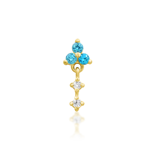 Junipurr 14ct Gold Maris Aqua Blue CZ End