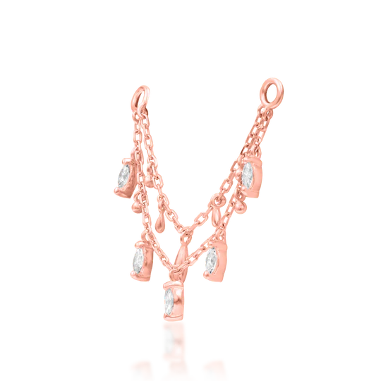 Junipurr 14ct Gold Marilyn CZ Chain Dangle