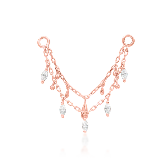 Junipurr 14ct Gold Marilyn CZ Chain Dangle