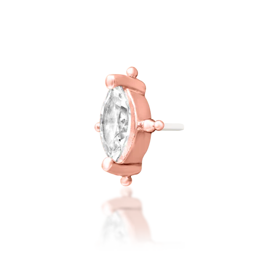 Junipurr 14ct Gold Beaded Marquise CZ End