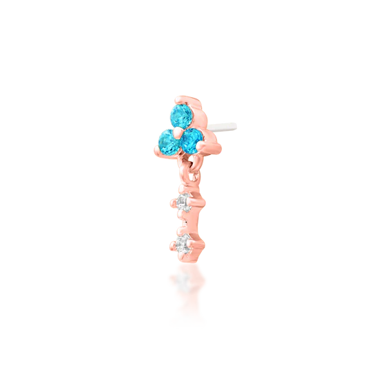 Junipurr 14ct Gold Maris Aqua Blue CZ End