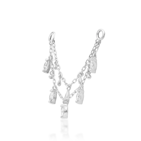 Junipurr 14ct Gold Marilyn CZ Chain Dangle