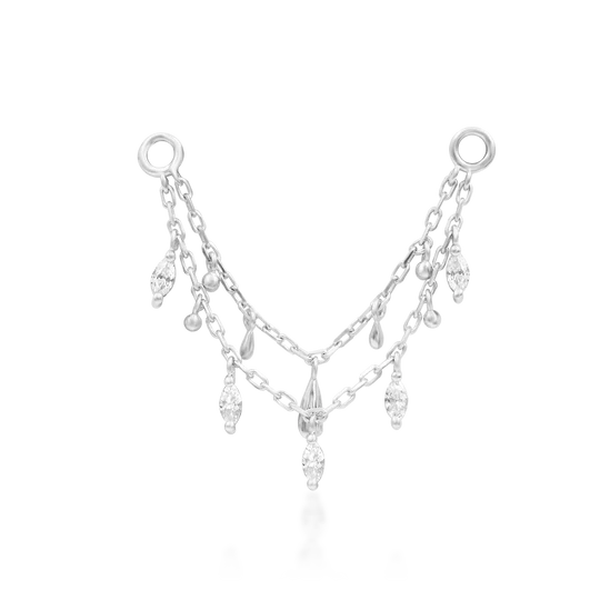 Junipurr 14ct Gold Marilyn CZ Chain Dangle