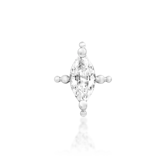 Junipurr 14ct Gold Beaded Marquise CZ End