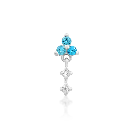 Junipurr 14ct Gold Maris Aqua Blue CZ End