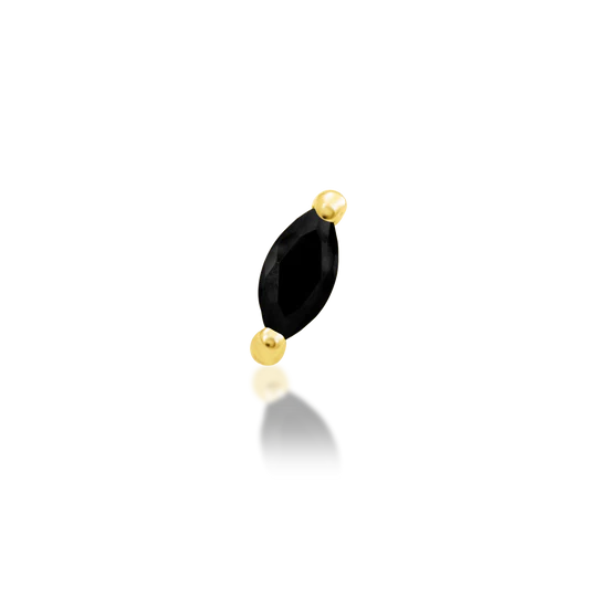 Junipurr 14ct Gold Marquise Black CZ End
