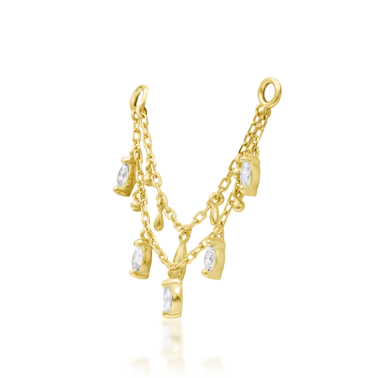 Junipurr 14ct Gold Marilyn CZ Chain Dangle