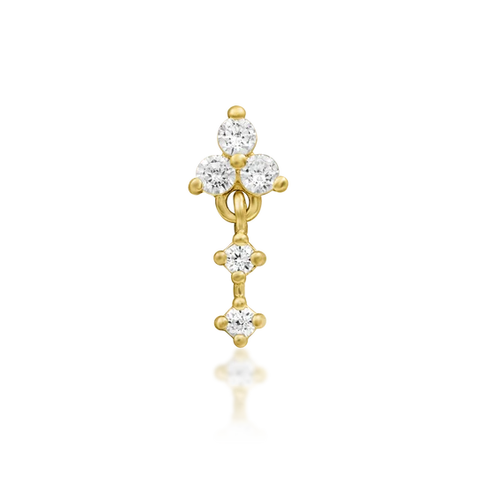 Junipurr 14ct Gold Maris White CZ End