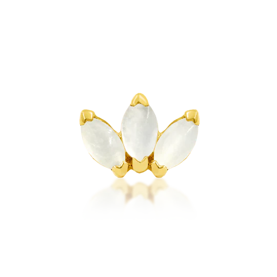 Junipurr 14ct Gold Triple Marquise Moonstone End
