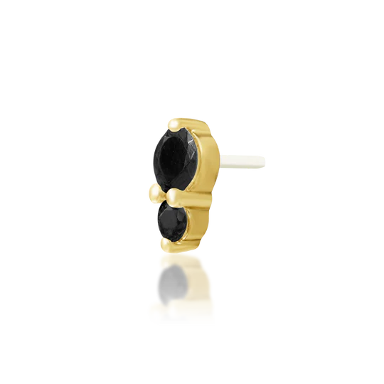 Junipurr 14ct Gold Aman Black CZ End