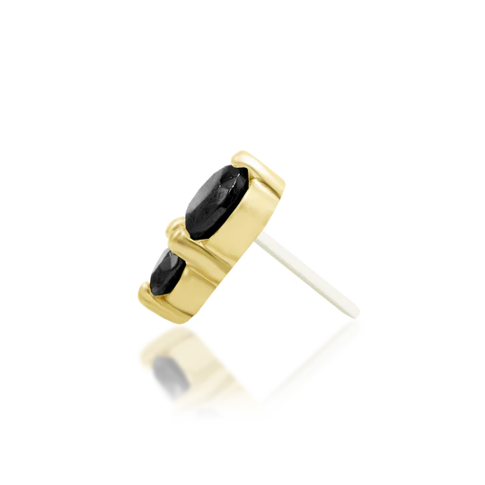 Junipurr 14ct Gold Aman Black CZ End