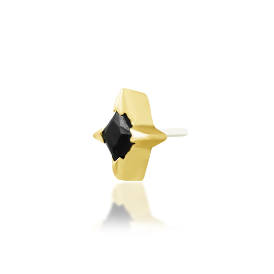 Junipurr 14ct Gold Corvin Black CZ End