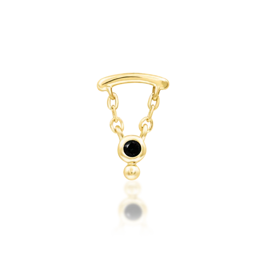 Junipurr 14ct Gold Helena Black CZ End