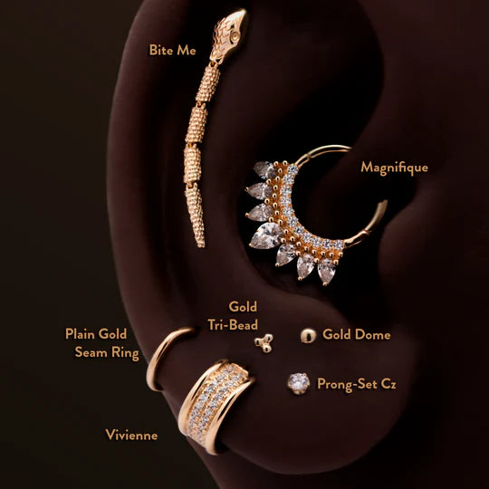 Junipurr 14ct Gold Vivienne Clicker Ring