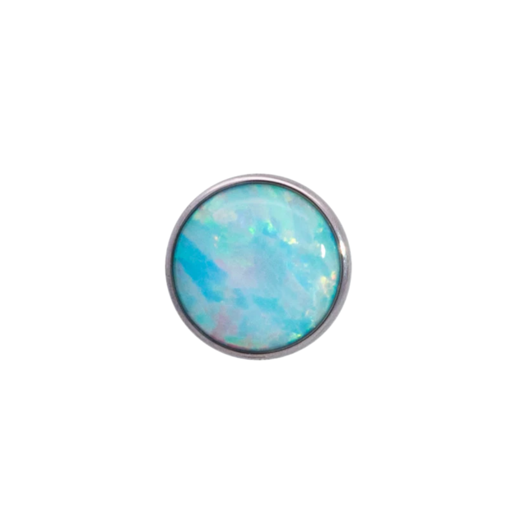 Junipurr Titanium Blue Frost Opal Cabochon End THREADLESS