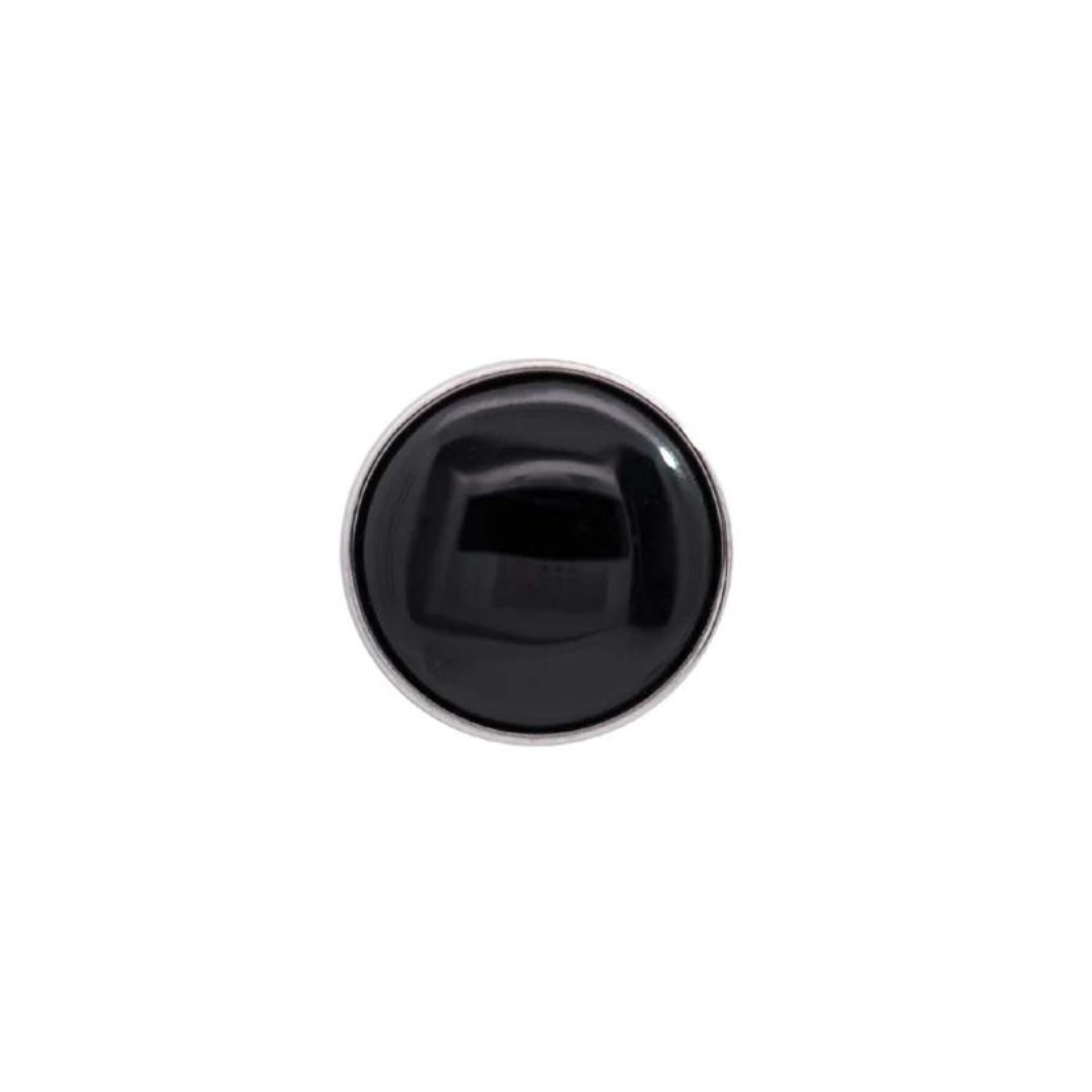 Junipurr Titanium Genuine Black Onyx Cabochon End THREADLESS