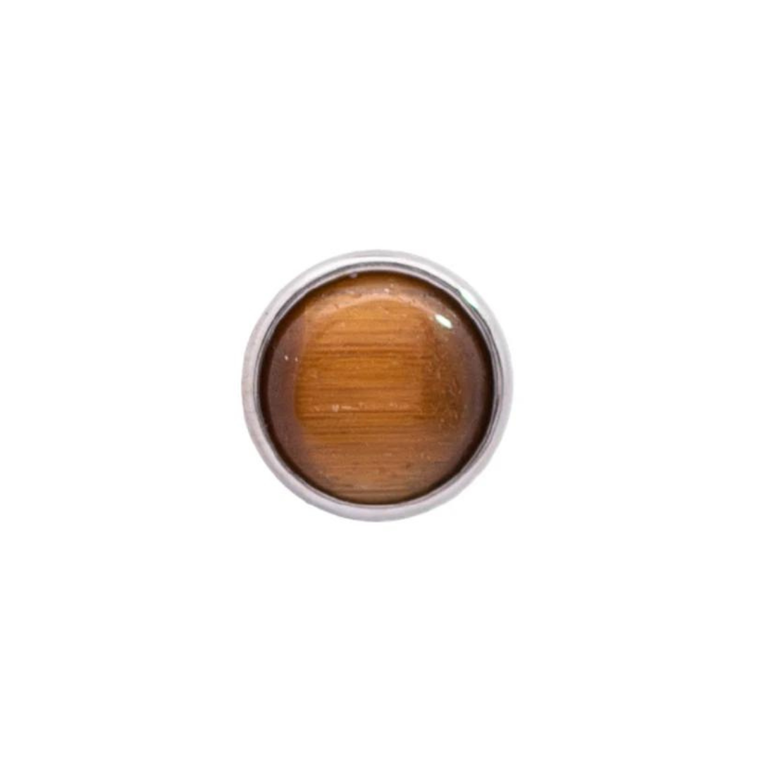 Junipurr Titanium Genuine Tigers Eye Cabochon End THREADLESS