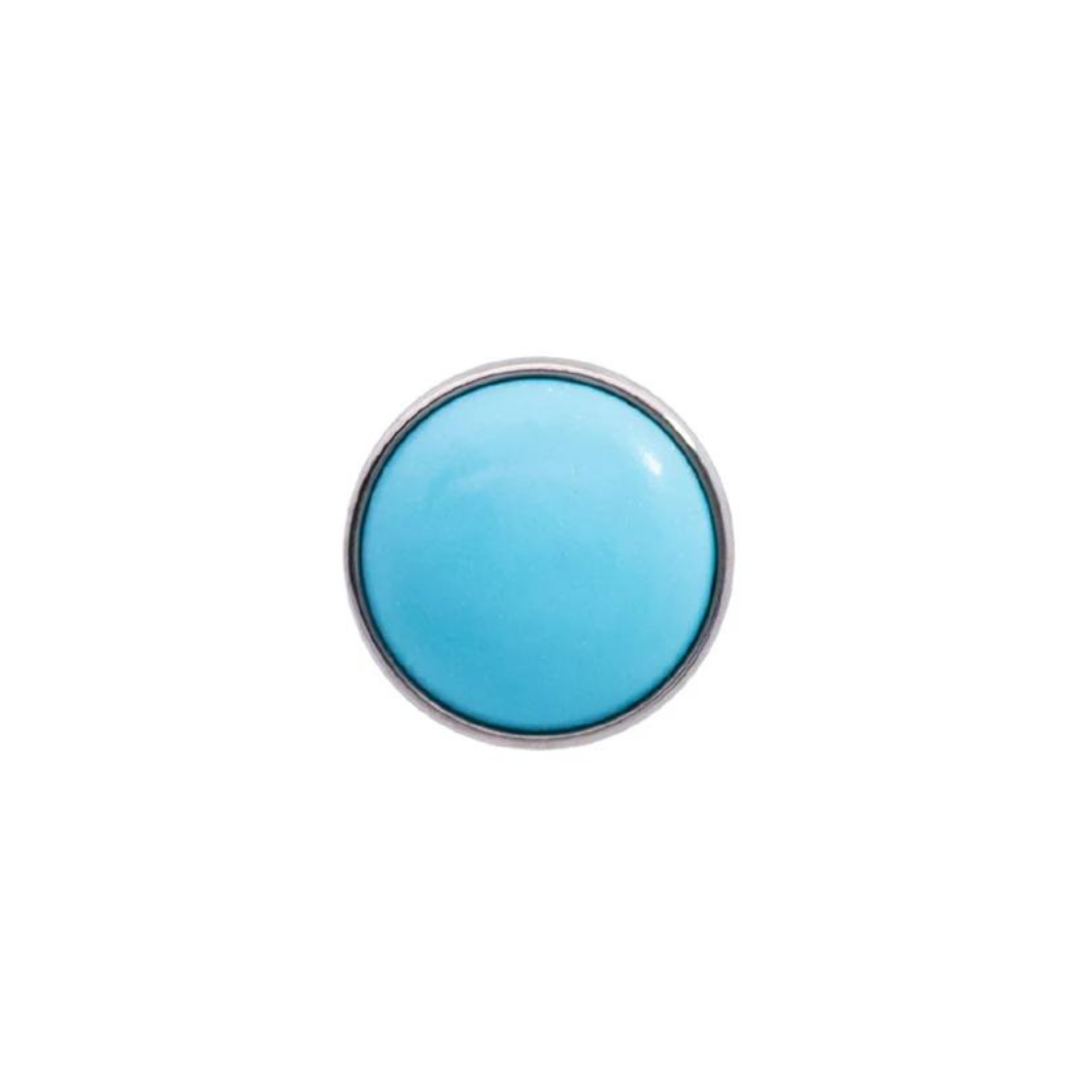 Junipurr Titanium Genuine Turquoise Cabochon End THREADLESS