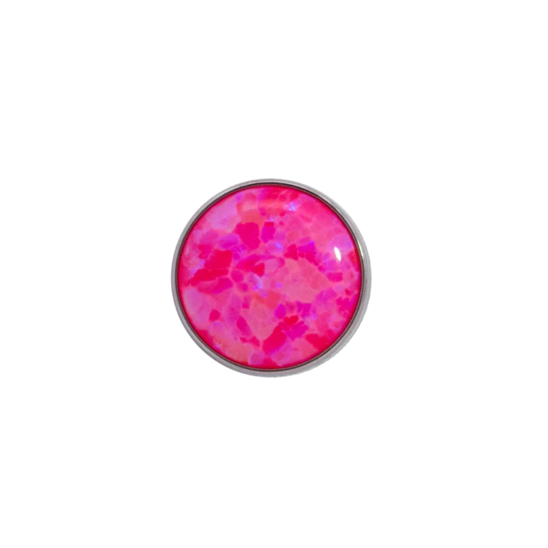 Junipurr Titanium Pink Passion Opal Cabochon End THREADLESS