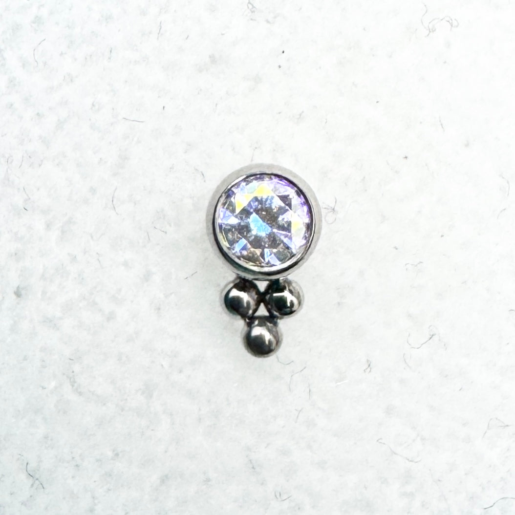 LeRoi Haute Couture Aurora Borealis CZ Tri-bead End