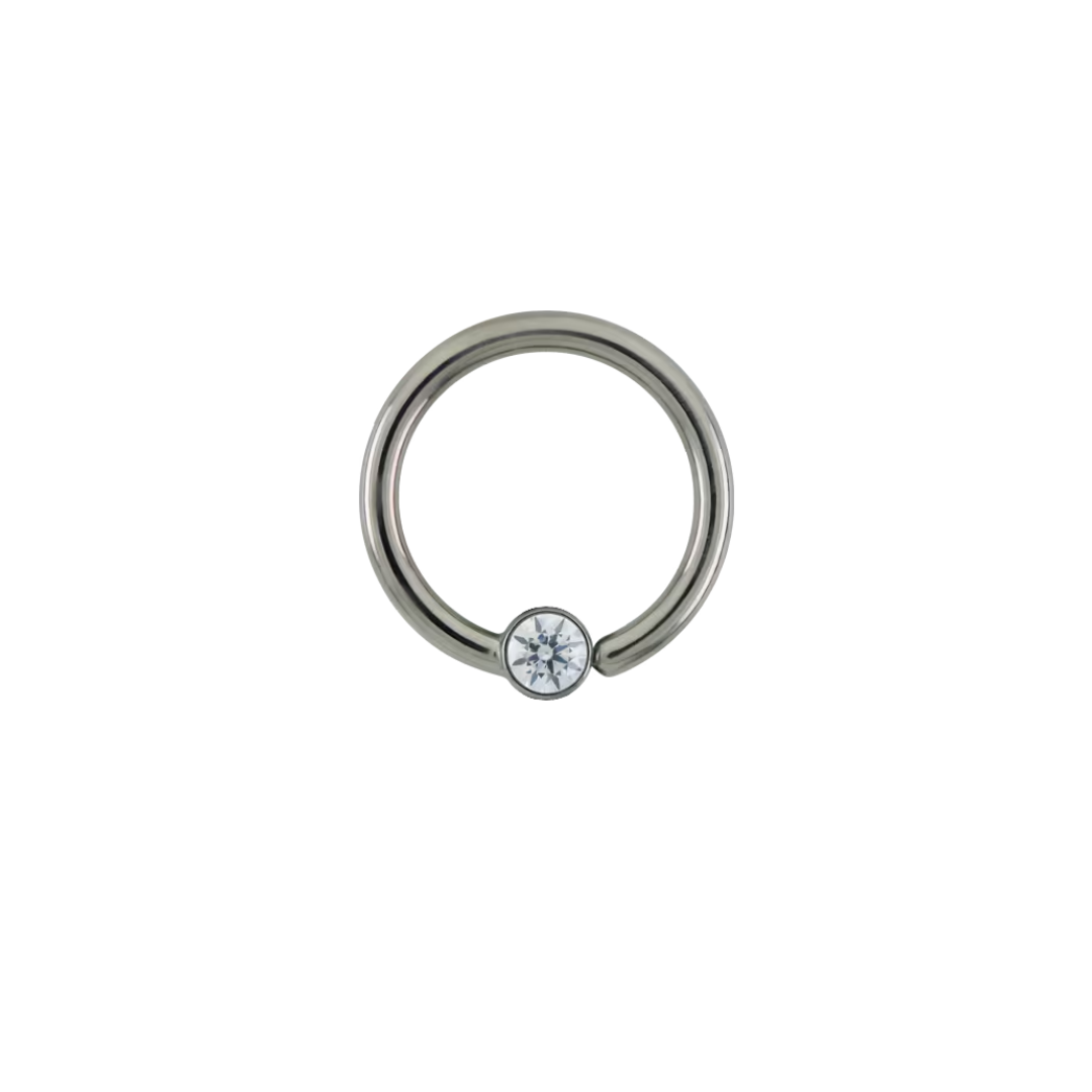 LeRoi Titanium Fixed Bead CZ Seam Ring