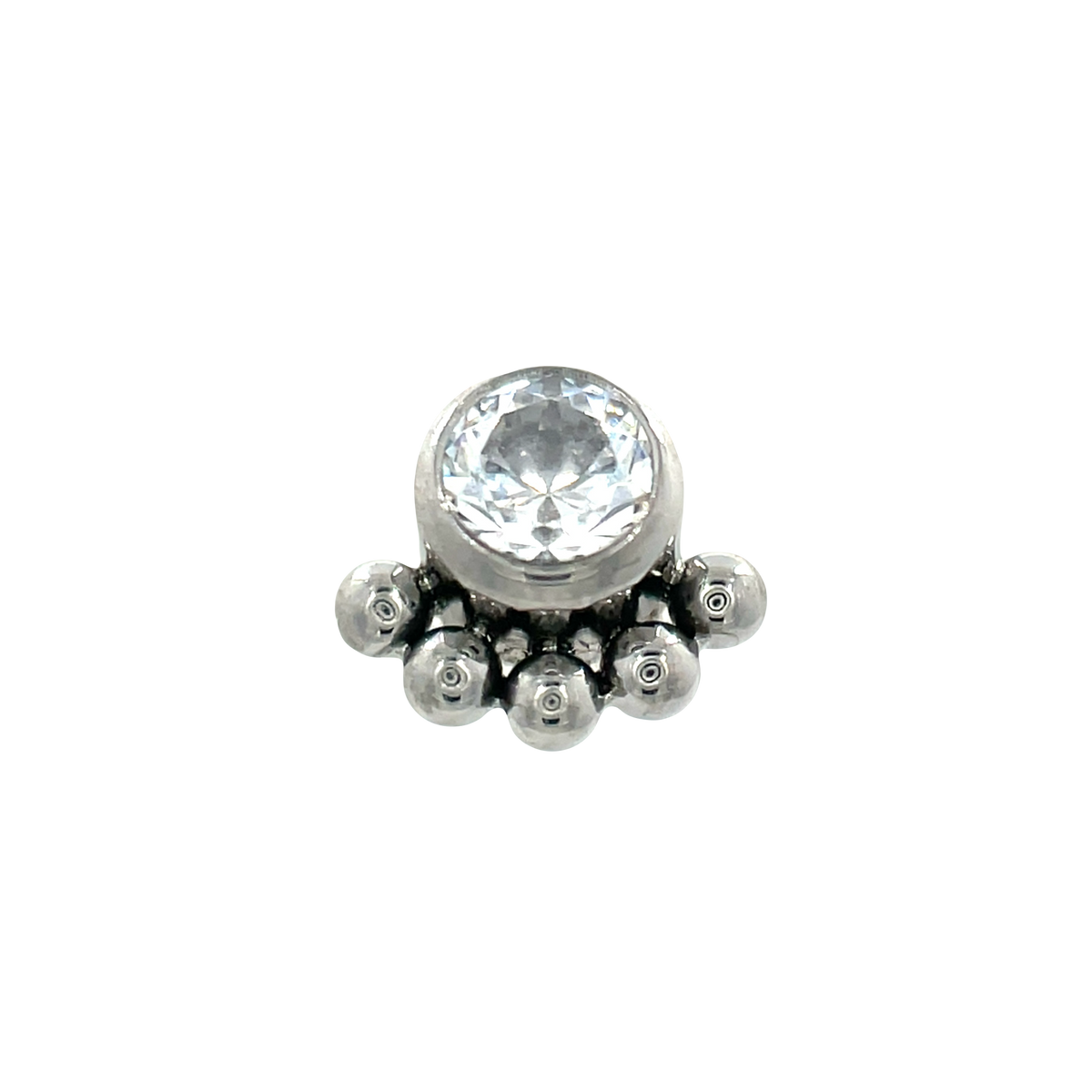 LeRoi Haute Couture White CZ Beaded Edge End