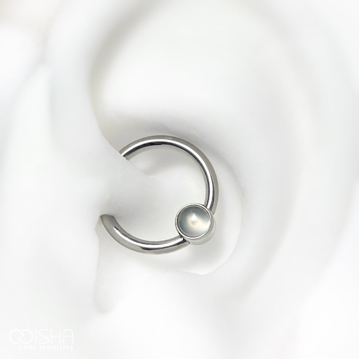 Industrial Strength Titanium Natural Gem Captive Bead