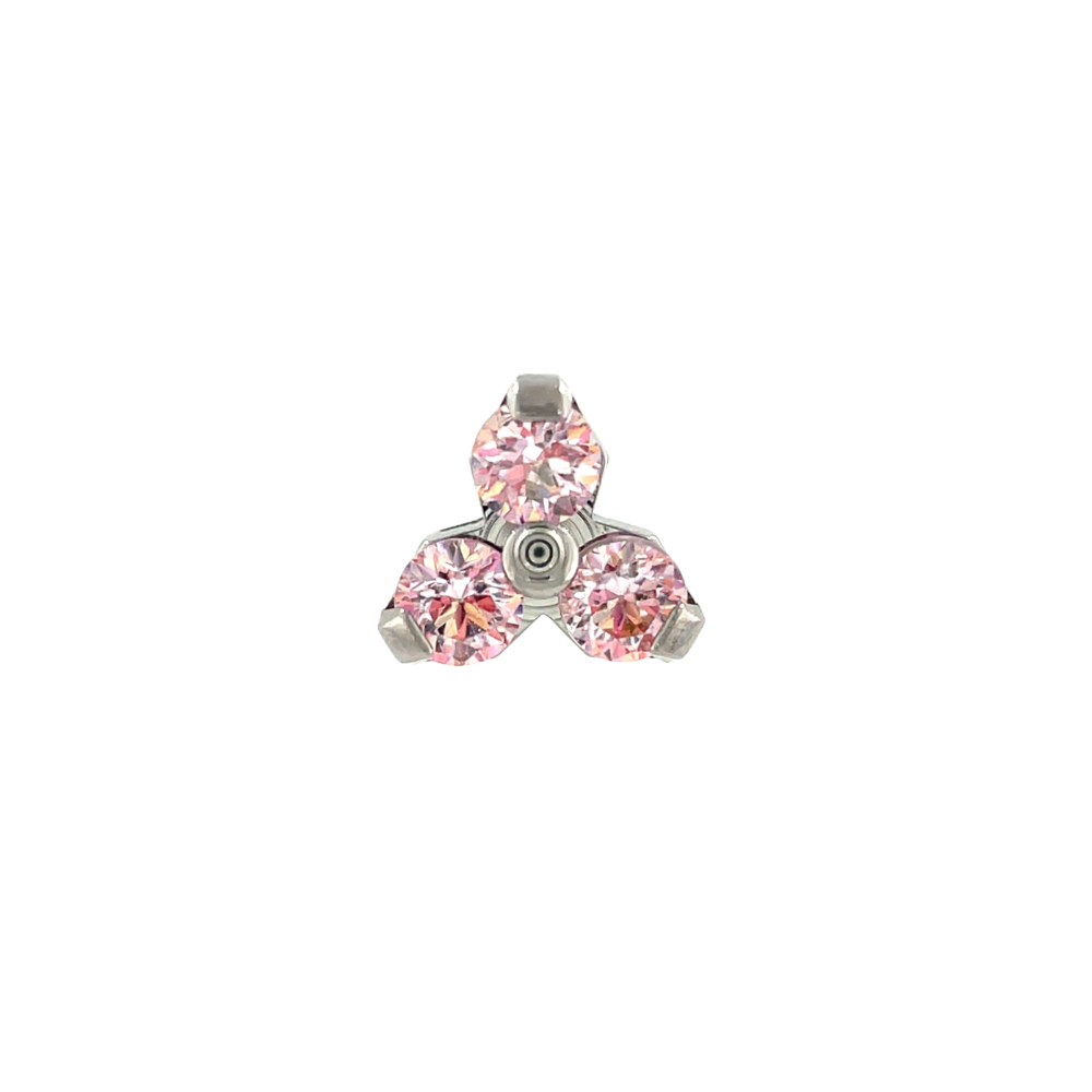 NeoMetal Trinity Morganite CZ End THREADLESS