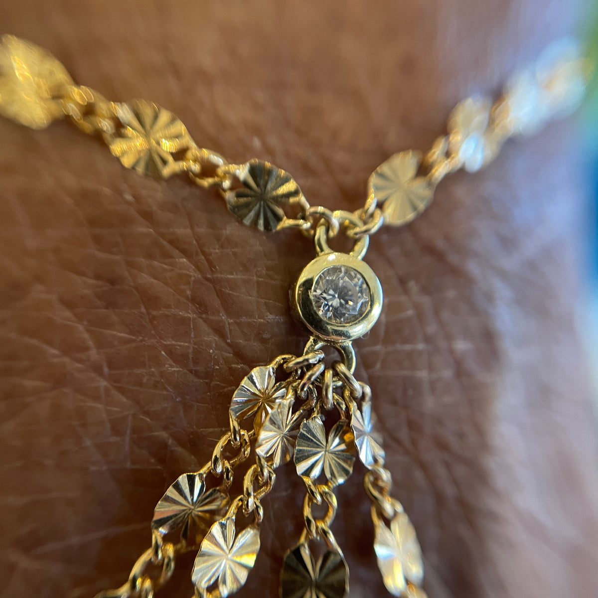 Perma Jewel 14ct Gold Vermeil CZ Birthstone Connector 4mm