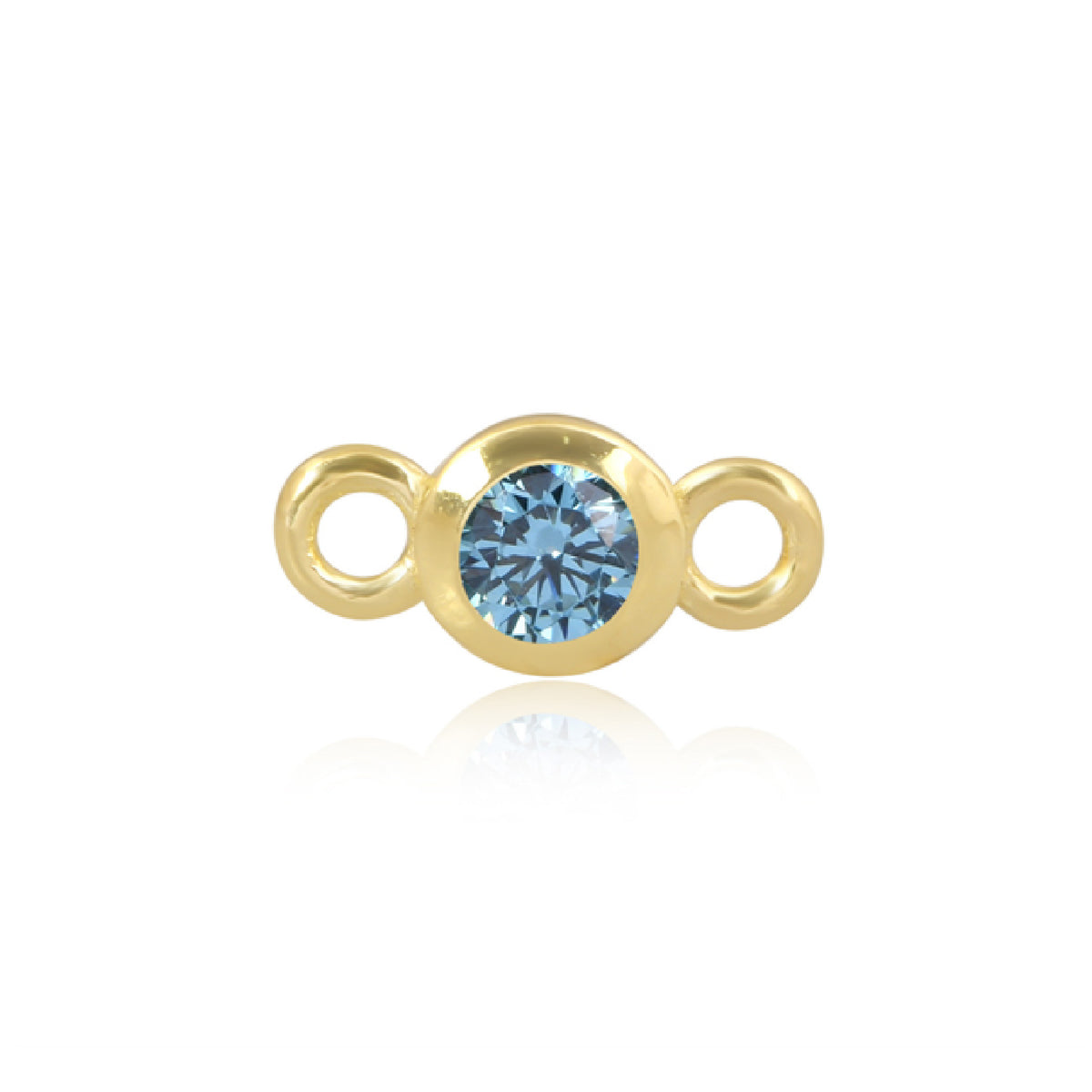 Perma Jewel 14ct Gold Vermeil CZ Birthstone Connector 4mm