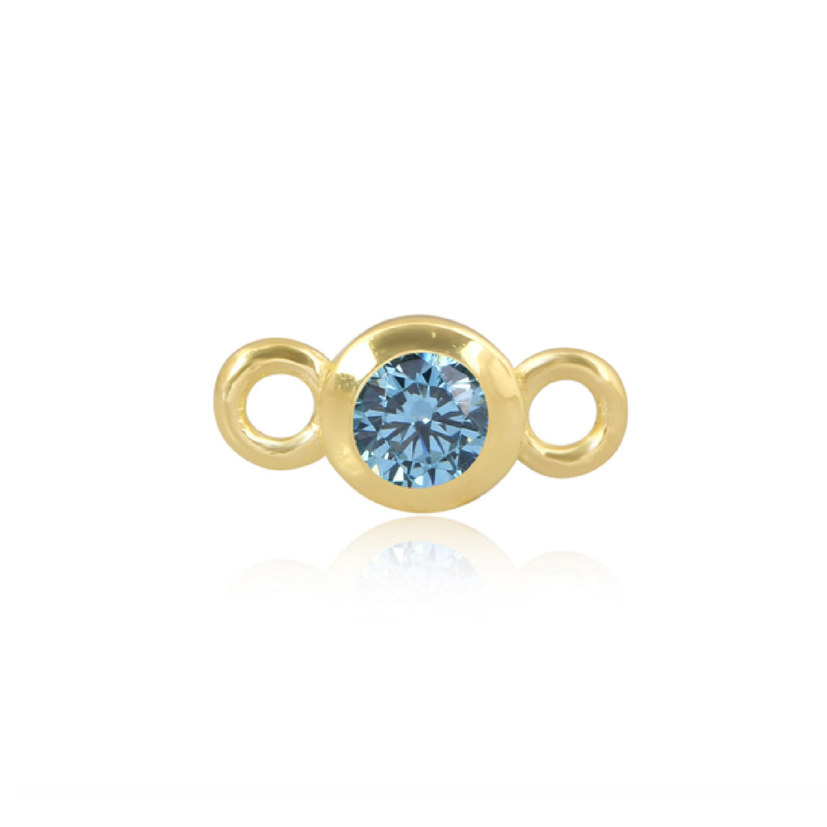 Perma Jewel 14ct Gold Vermeil CZ Birthstone Connector 4mm