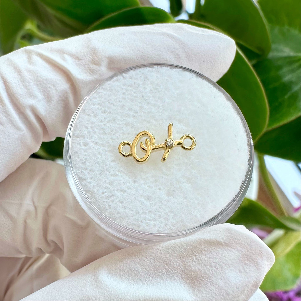 Perma Jewel Gold Vermeil Hugs and Kisses Connector