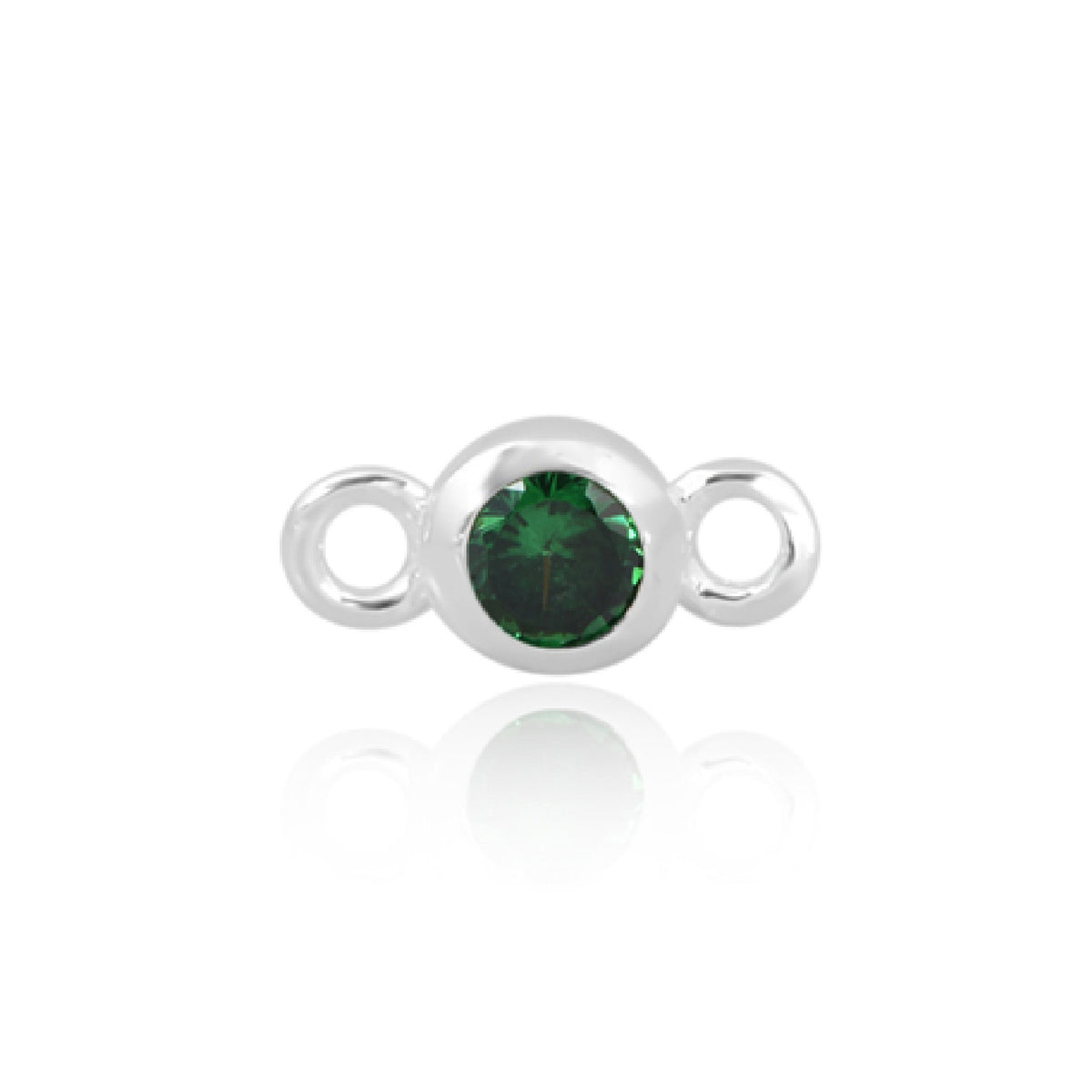 Perma Jewel Sterling Silver CZ Birthstone Connector 4mm